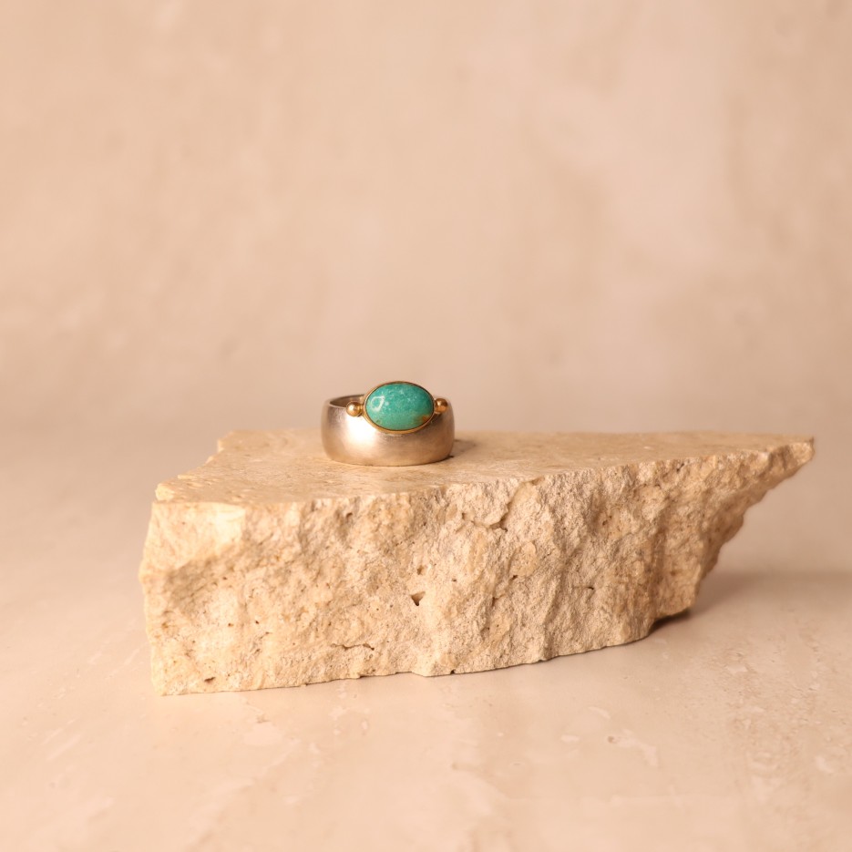 Image of Ring | Sterling Silver, Turquoise + 18ct Gold