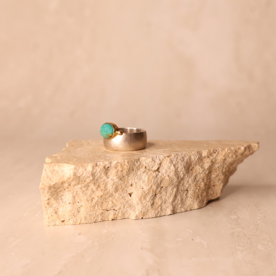 Image of Ring | Sterling Silver, Turquoise + 18ct Gold