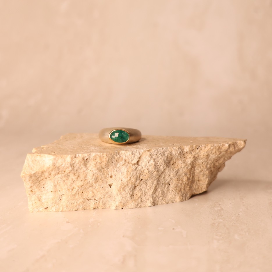 Image of Ring | St Silver, Emerald + 18ct Gold