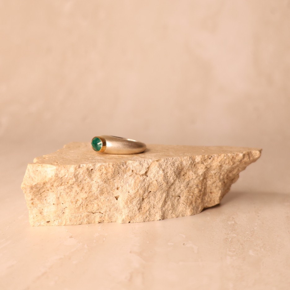 Image of Ring | St Silver, Emerald + 18ct Gold