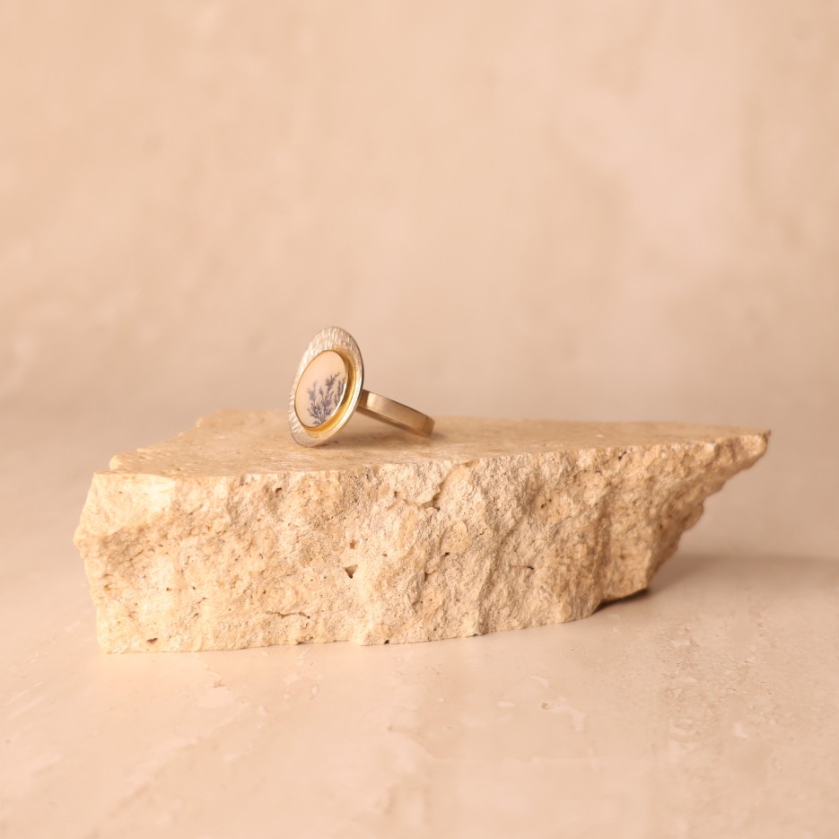 Image of Ring | Sterling Silver, Dendritic Quartz + 18ct Gold