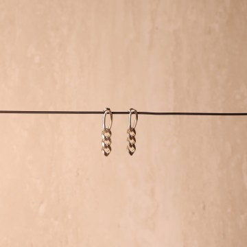 Image for Earrings | Figaro 4 Link Brushed Silver