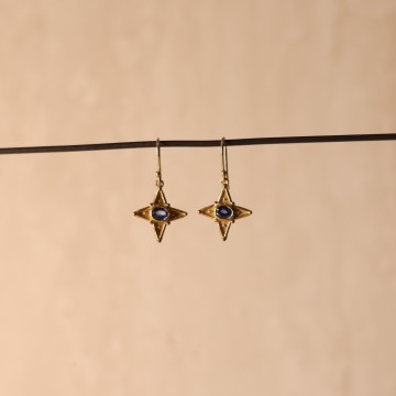 Image for Earrings | Ceylon Faceted Sapphire 9ct Gold Star (STE22)