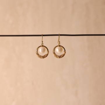 Image for Earrings | Button FWP,  9ct Gold + FWP (STE59)