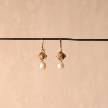 Image for Earrings | Square Filigree Design 9ctGold + FWP (MYBE5H)