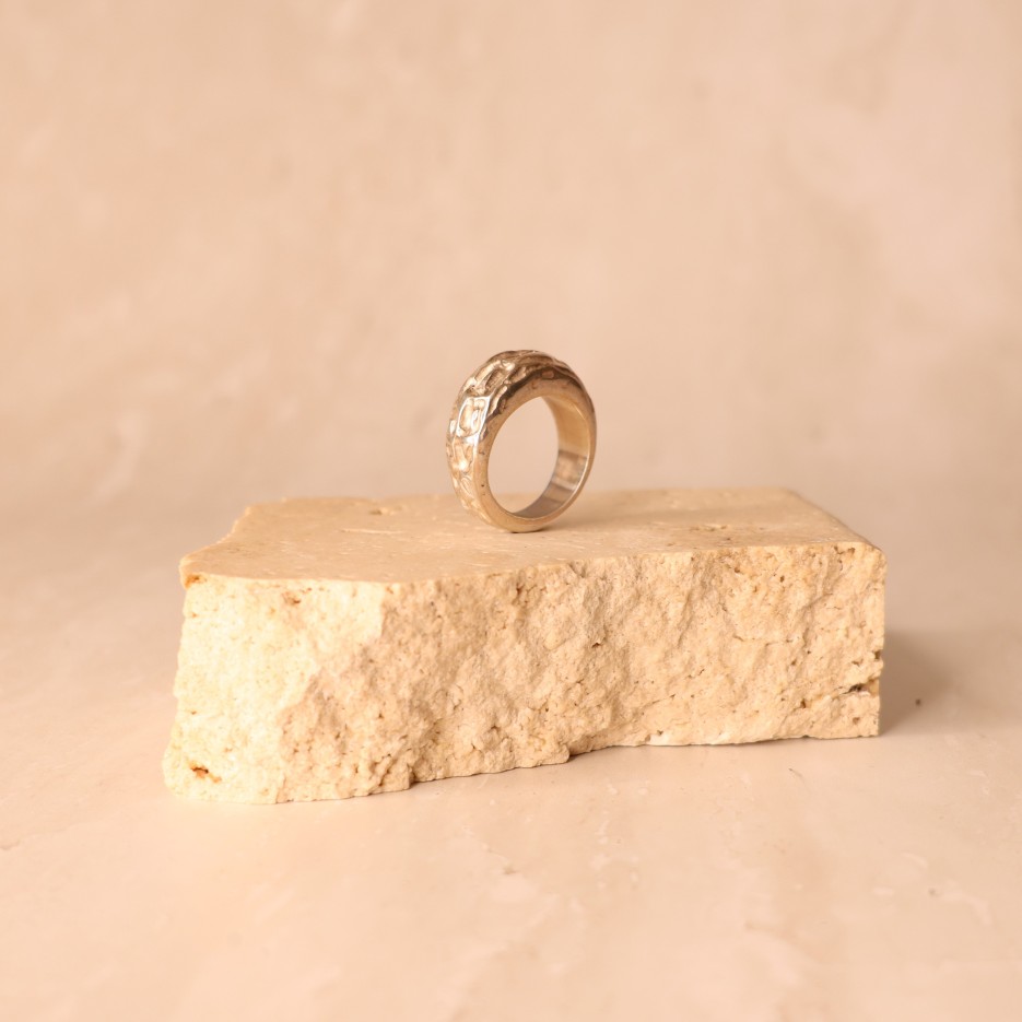 Image of Ring | Sterling Silver, Textured Dome