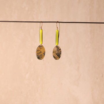 Image for Earrings | Moss Agate + Green Glass Bead