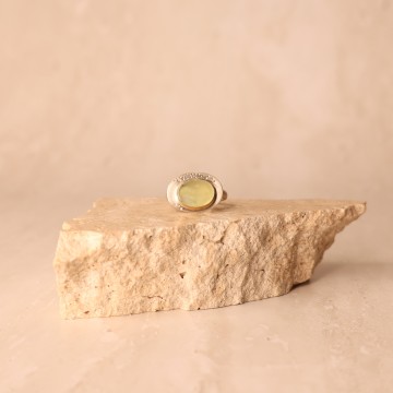 Image for Ring | Sterling Silver, Prehnite + 18ct Gold
