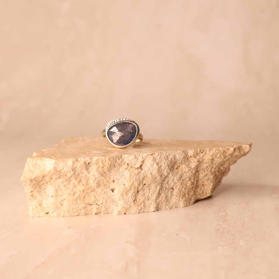 Image of Ring | Sterling Silver + Grey/Blue Sapphire