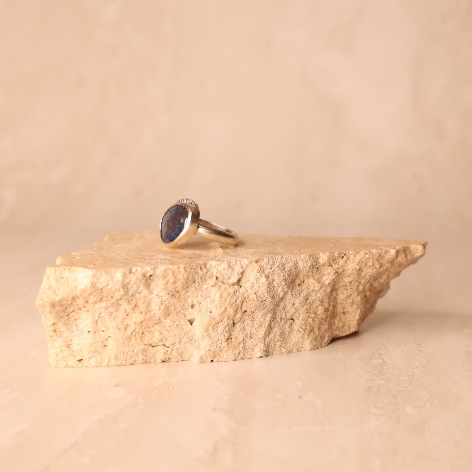 Image of Ring | Sterling Silver + Grey/Blue Sapphire