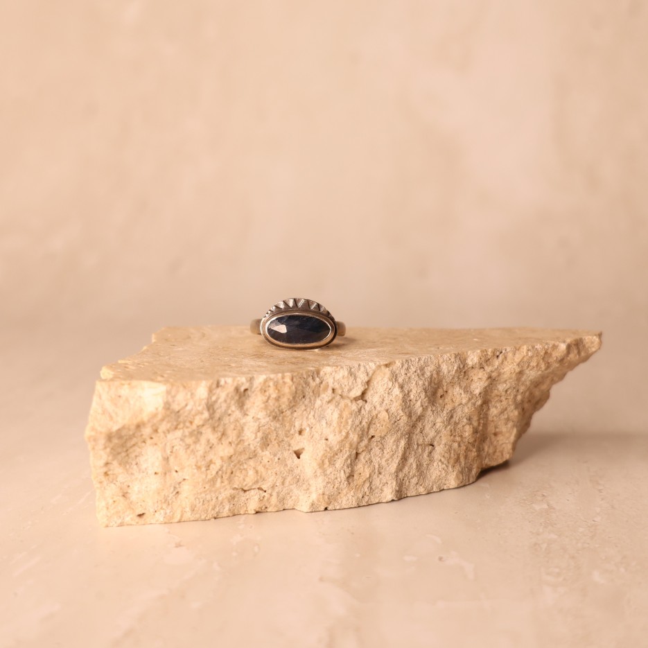 Image of Ring | Sterling Silver + Blue/Grey Sapphire