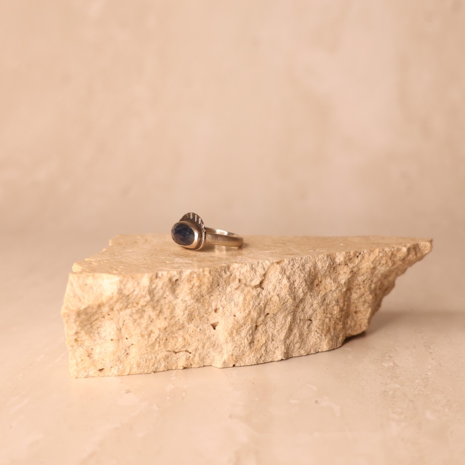Image of Ring | Sterling Silver + Blue/Grey Sapphire