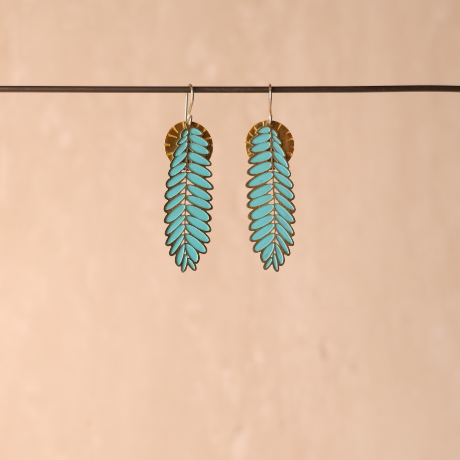 Image of Earrings | Brass Senna + Brass Disc