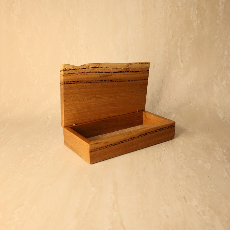 Image of Wooden Box | Marri Natural Edge 90