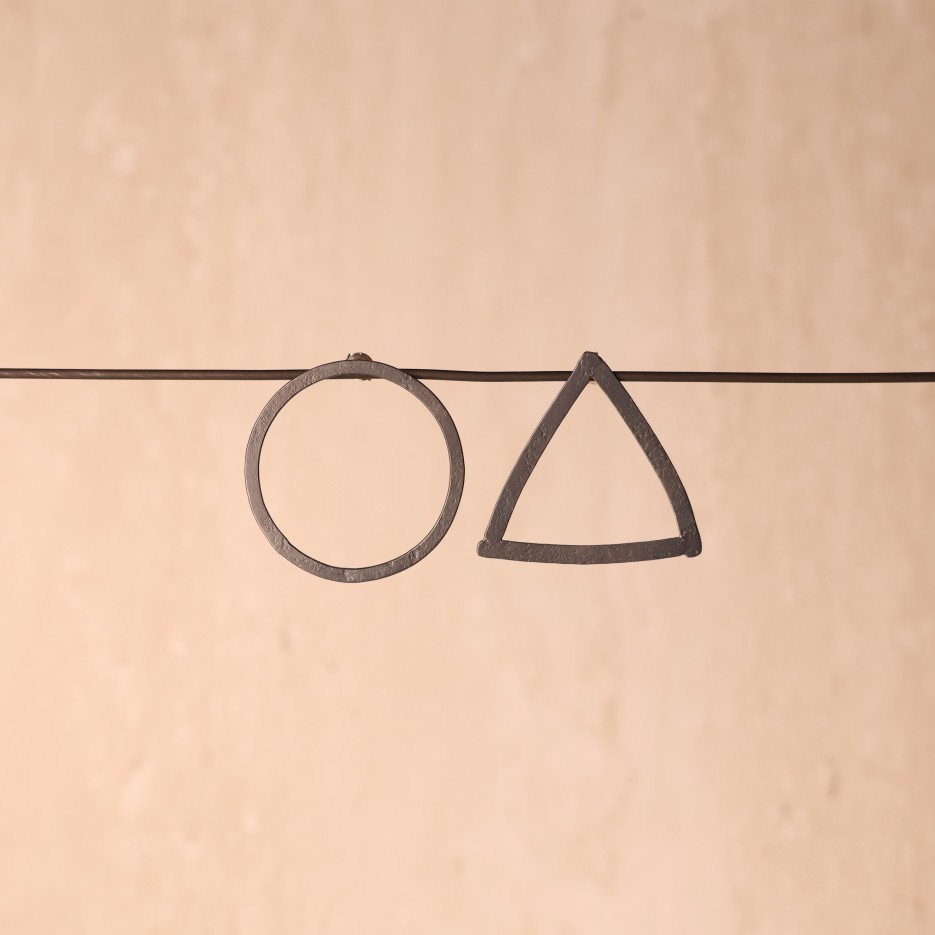 Image of Earrings | Odd Shape Oxidised Silver