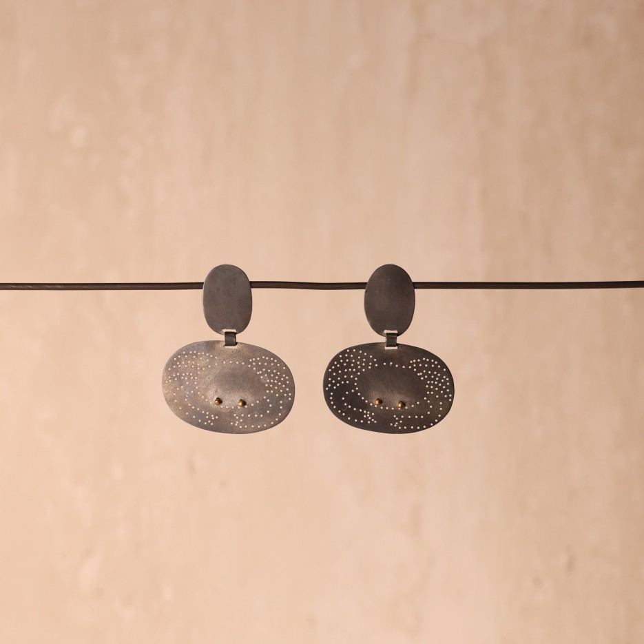Image of Earrings | Crab Oxidised Silver
