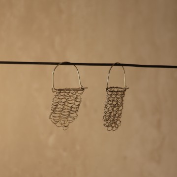 Image for Handwoven Stringbag Earrings | Desleigh Shields (556-25)
