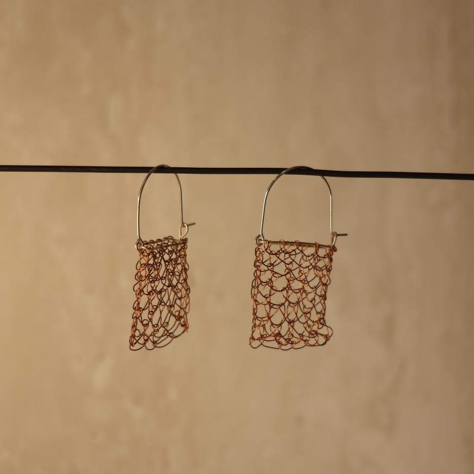 Image of Handwoven Stringbag Earrings | Jessie Ashley Gundorrja (563-25)