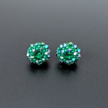 Image for Green Caroline Earrings | Swarovski Crystal + Glass Beads
