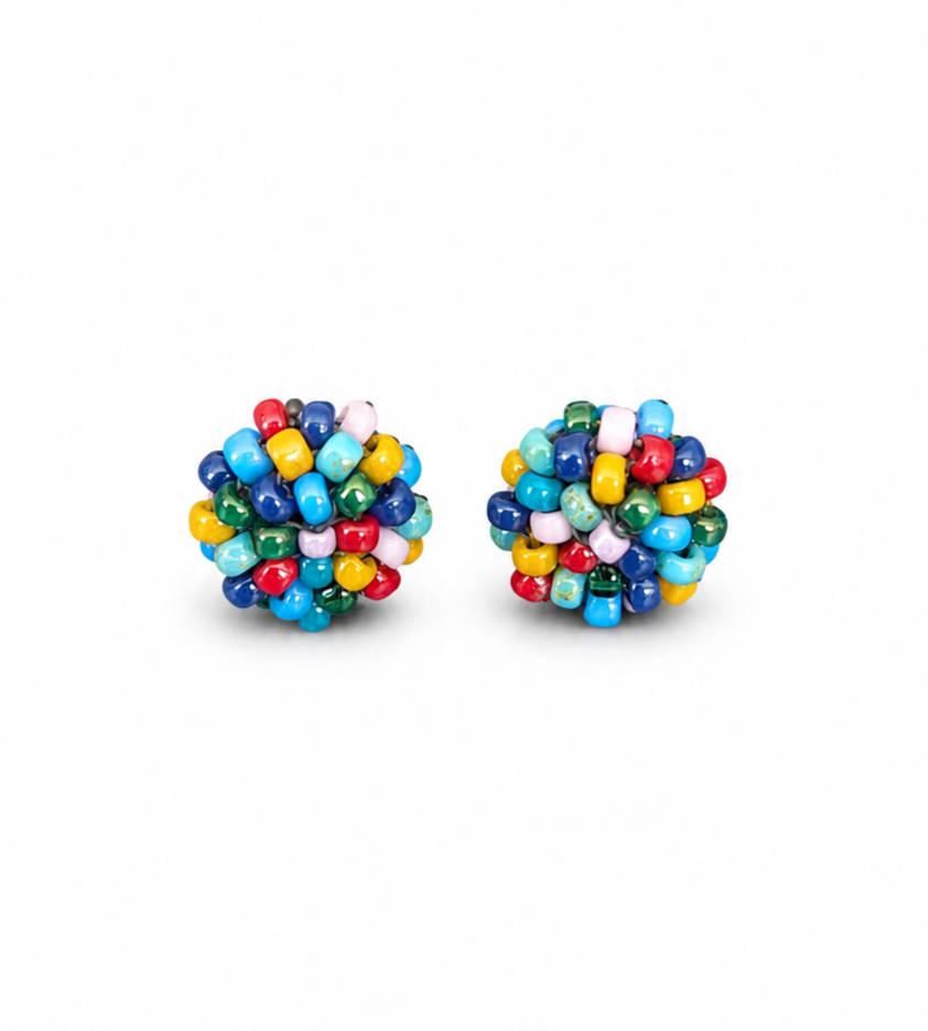 Image of Abstract 2 Button Earrings | Japanese Glass Beads
