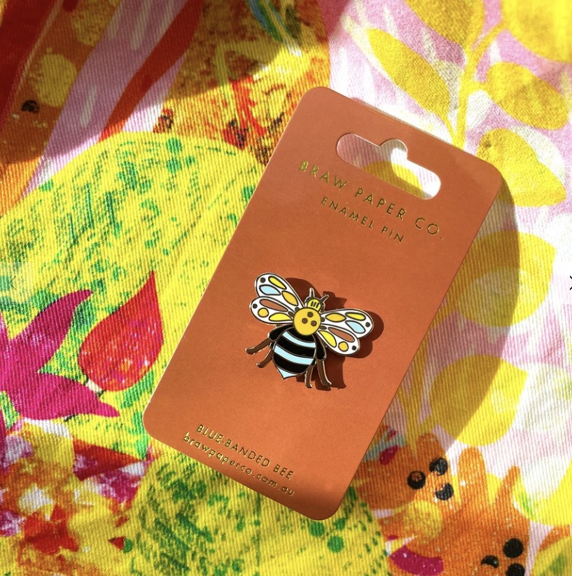 Image of Enamel Pin | Blue-Banded Bee (BPC)