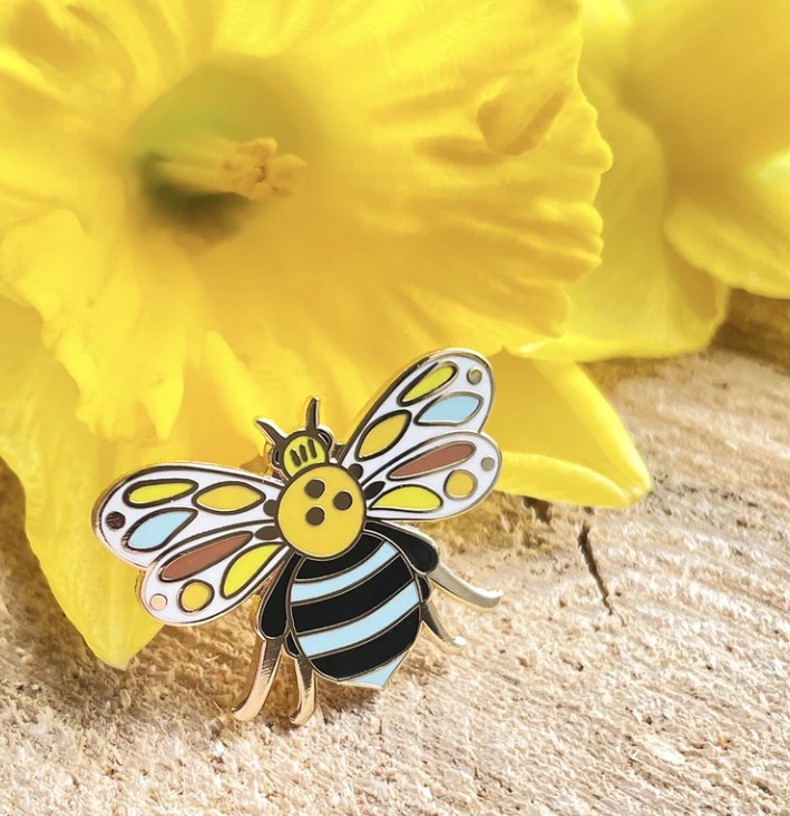 Image of Enamel Pin | Blue-Banded Bee (BPC)